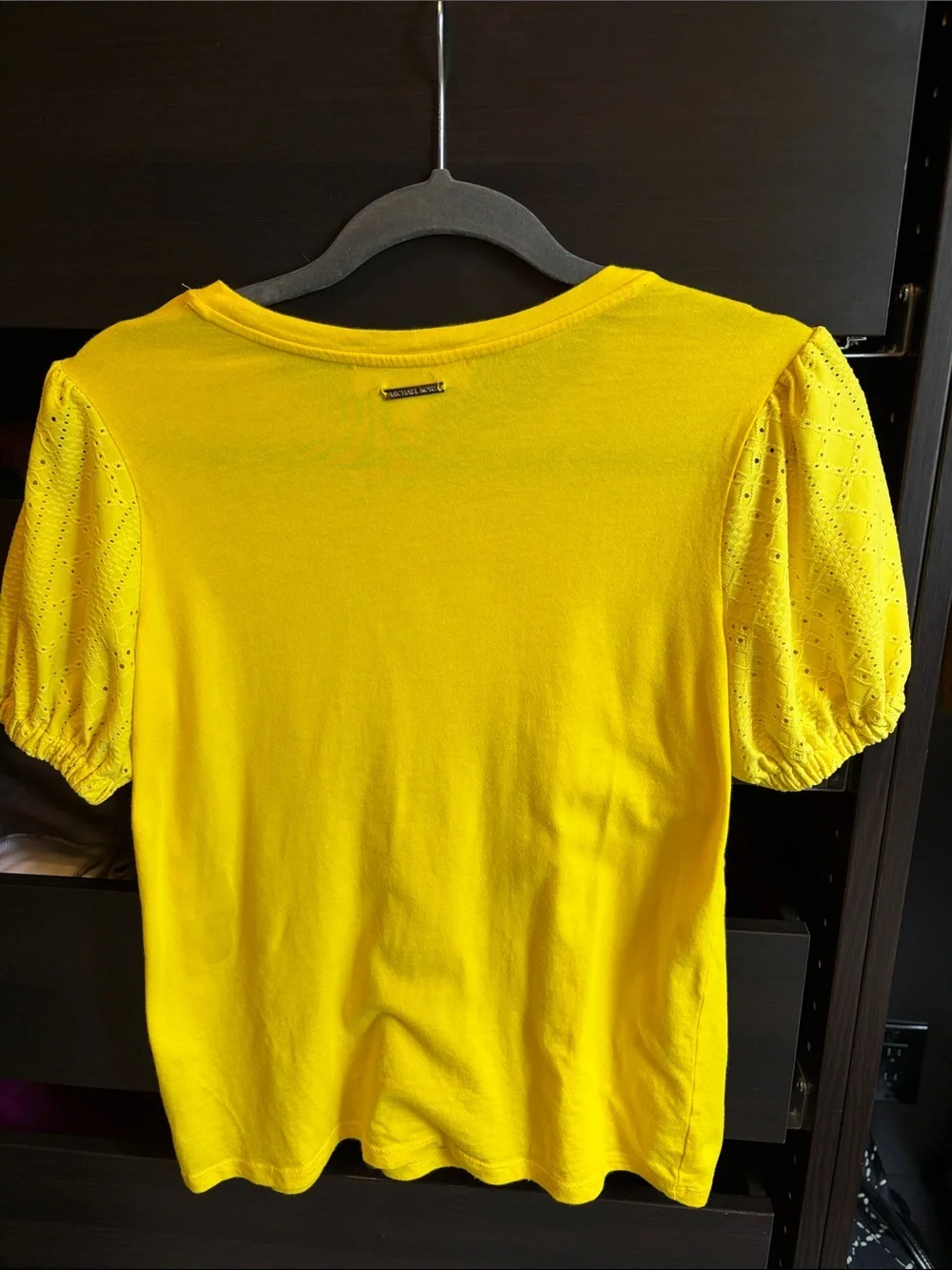Michael Kors Bright Yellow Puff Sleeve Tee